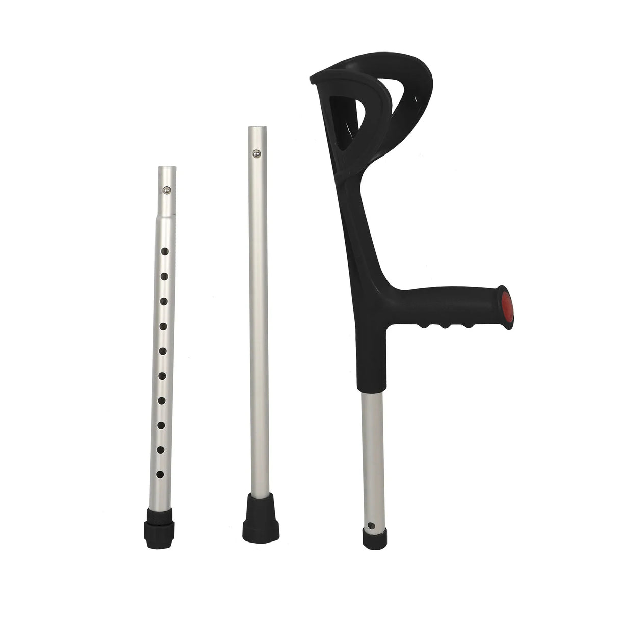 PAR DE MULETAS CANADENSE D6 REGULÁVEL EM ALUMÍNIO PRETA