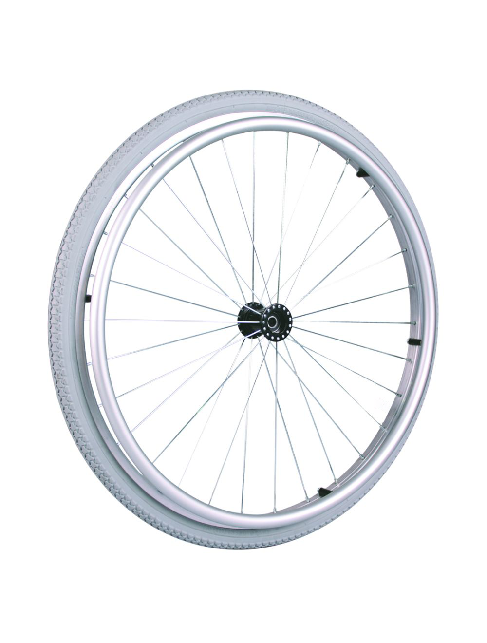 RODA COMPLETA (PNEU ANTIFURO, ARO 24" E ROLAMENTOS)