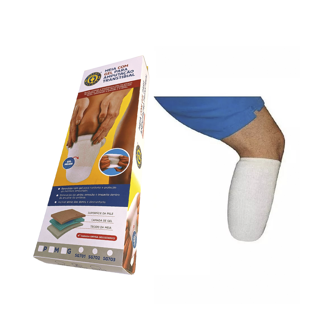 MEIA COM DUPLO GEL PARA COTO TRANSTIBIAL